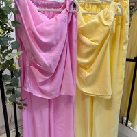 Relax Chic Set Pink – Панталон с ластик и издължен топ с паднало рамо