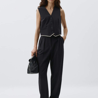 City Edge Set  black - Къс елек и панталон с висока талия