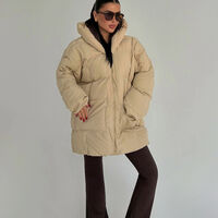 Soft Beige Puff – Бежаво миди яке тип пухенка Oversize