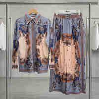 “ Blue Ornament “ Premium Satin Set  – модел на Zimmermann