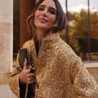 Златен бомбър/яке с пайети