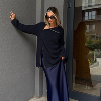 Дълга сатенена пола blue