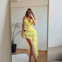 Асиметрична рокля „Лятна магия“ yellow
