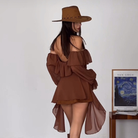 Western Chic  brown - гащеризон с корсет и волани