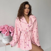 “ Blazer Flora” pink - сако с колан