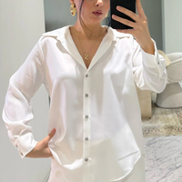 Midnight Satin Shirt White - сатенена риза