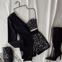 Black Glam Set – топ, къс панталон и блейзър