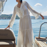 Дълга Риза-Рокля “Breeze Tie” white
