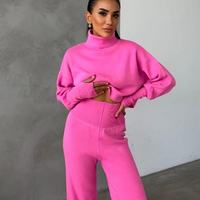 Cozy Elegance Set Pink - плетен комплект с пуловер и панталон