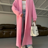 “ Soft Elegance “ pink - Дълга плетена жилетка