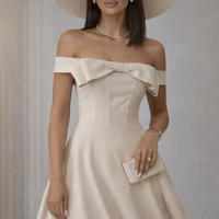 Eleganza – Елегантна рокля с панделка Ekru