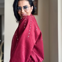 Bomber Chic Bordo– яке/бомбър от набук с кабзи