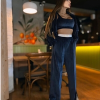 “ Rose Set “ blue - спортен екип от велур – 3 части