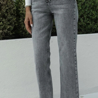 Дънки с висока талия Сиво