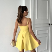 Къса рокля с тънки презрамки – „Sun Kiss“ Yellow