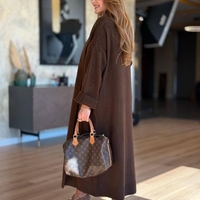 Дълга плетена жилетка Soft Elegance Brown