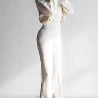 Cozy Elegance Set Ekru - плетен комплект с пуловер и панталон