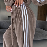 “ Velour contrast Set “ brown -  спортен екип от мек велур