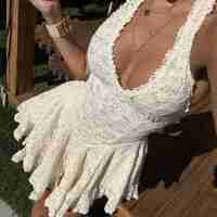 “  Elena Lace Dress“ - дантелена мини рокля-гащеризон