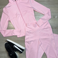 Спортен сет „ActiveFit“ Pink – комплект от клин и блуза с цип