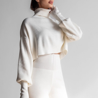 Cozy Elegance Set Ekru - плетен комплект с пуловер и панталон