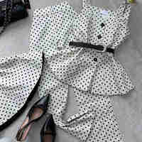 “Monaco” white - Елегантен комплект на точки с колан