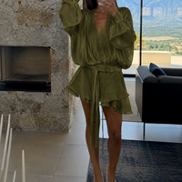 “ Ariana” green – Елегантна шифонена рокля