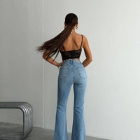 “ Wide Leg” light -  дънки с висока талия и дизайнерски колан