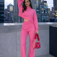Cozy Elegance Set Pink - плетен комплект с пуловер и панталон