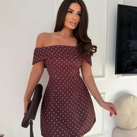 “Polka Chic” brown - Рокля