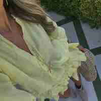 Summer Breeze yellow- Муселинова рокля с шорти