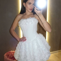 “ Angel Rosé Bloom Corset” Dress - Бяла рокля