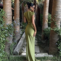 “Sculpt Glam Dress” Green - Дълга рокля