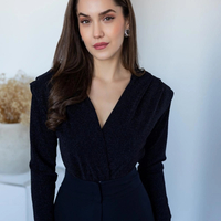 “Shine Motion Bodysuit” Black– Блестящо парти боди