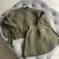 “ Winter Muse “ green – плетен комплект жилетка и пола