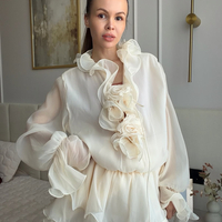 “Rosé Chic” Crema - Ефирна рокля с волани