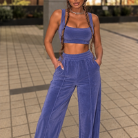 “ Rose Set “ purple - спортен екип от велур – 3 части