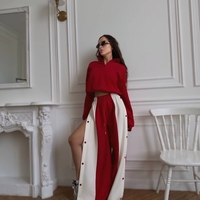 “ Urban Contrast Luxe Set “ red - спортен екип с копчета