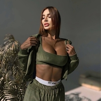“ Rose Set “ green - спортен екип от велур – 3 части