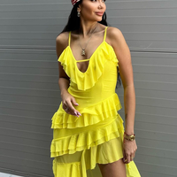 Асиметрична рокля „Лятна магия“ yellow