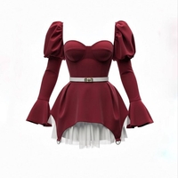 Bordo Diva – Рокля с паднало рамо и разкроена пола