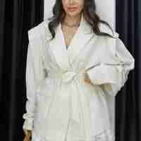 Linen Elegance Blazer White – Ленено сако с колан