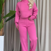 Cozy Elegance Set Pink - плетен комплект с пуловер и панталон
