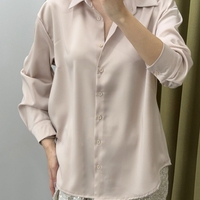 Midnight Satin Shirt Beige- сатенена риза