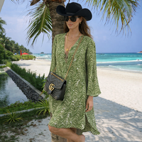 Tropica Shine – плажна туника в зелено с пайети