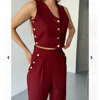 Capri Chic Bordo - Комплект топ/елек и панталон с капси