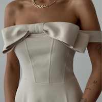 Eleganza – Елегантна рокля с панделка Ekru