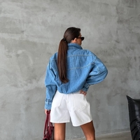 “ Ava” Дамско дънково яке Oversize със свободна кройка