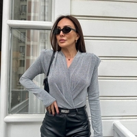 “Shine Motion Bodysuit” silver– Блестящо парти боди