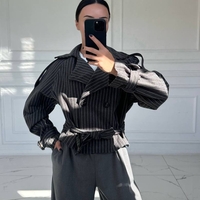 Rocker Fit Преходно палто с колан на райе
